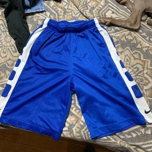 Blue and white nike elite shorts